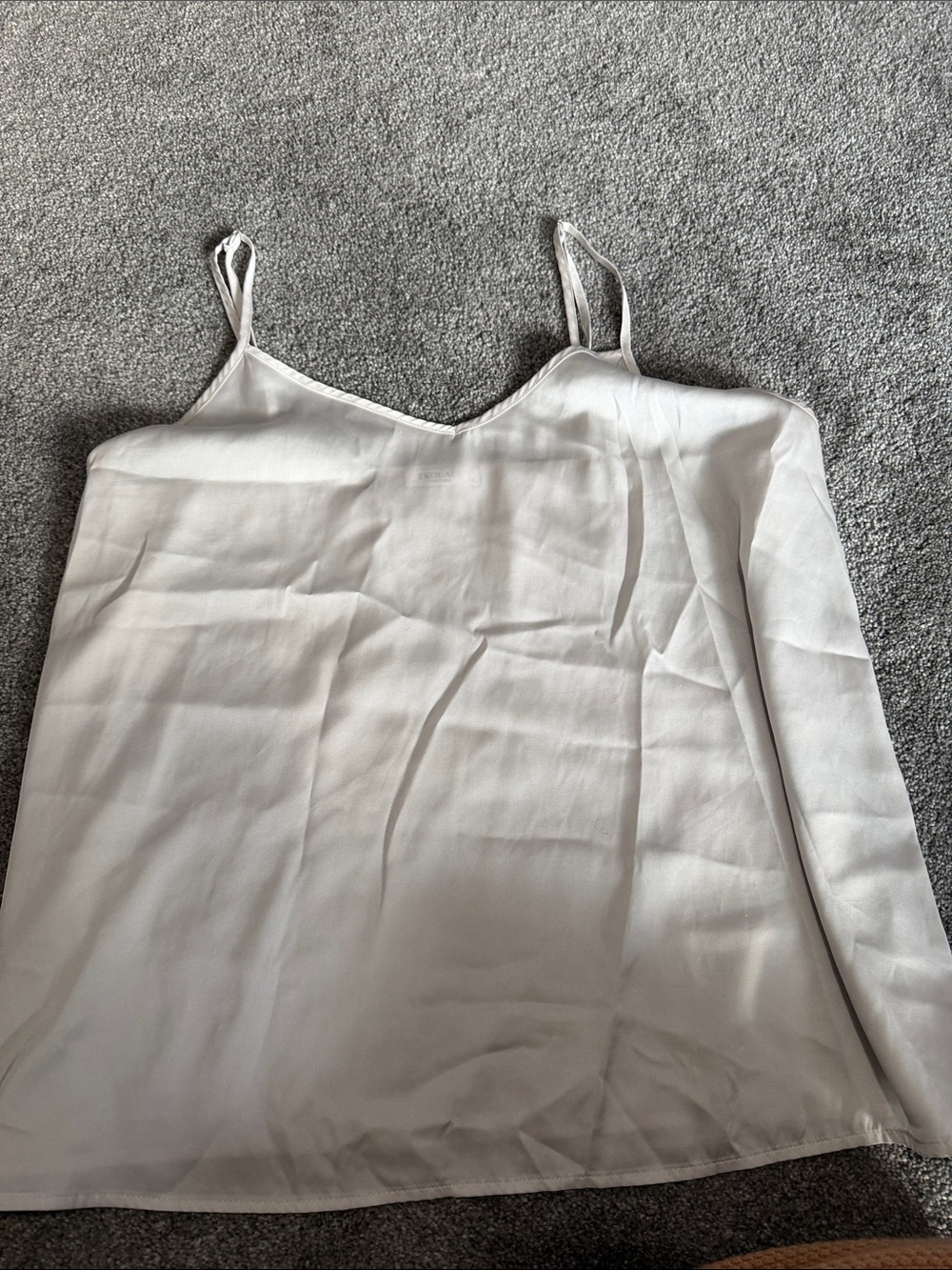Silky White Spaghetti-Strap Chemise Slip